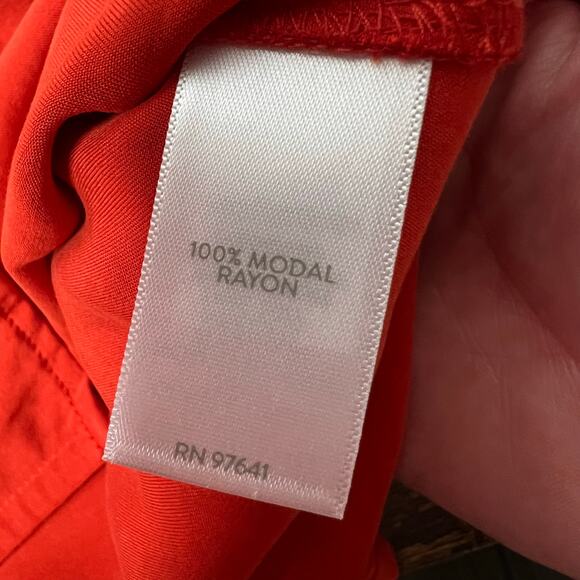 J. Jill Button Front Long Sleeve Blouse Top Orange Red Size M Modal Office Boho - Picture 13 of 13